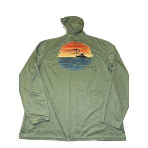 Reel Life GREEN Surfing Club Long Sleeve Pullover Hoodie Shirt Size XXL 2xl